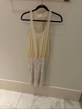 Parker Cream Top with Silver Sequin Skirt